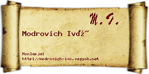 Modrovich Ivó névjegykártya